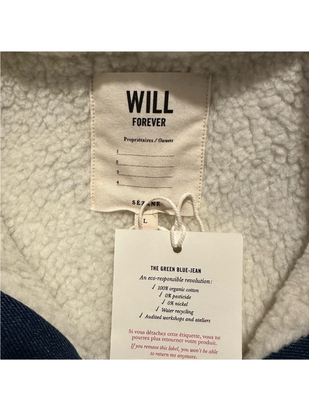 Sezane | Jacket | Will Jacket Indigo Faux Sheepskin Collar - Picture 10 of 14